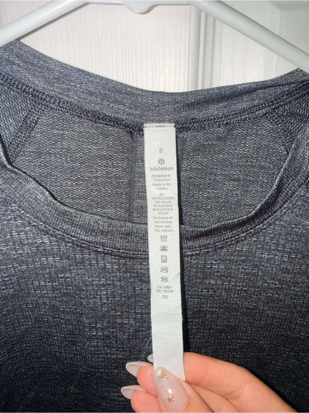 lululemon long sleeve athletic shirt - gray - size 8